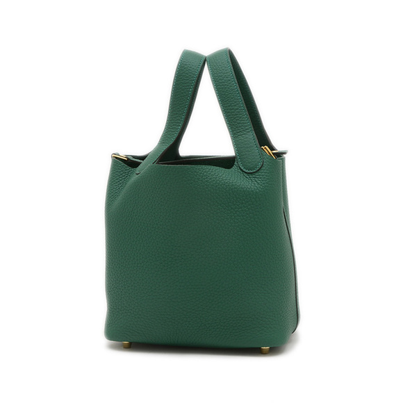 Hermes Picotin Lock PM Handbag 18 Taurillon Vert Moyen Gold Hardware W Stamp BP - Picture 1 of 5